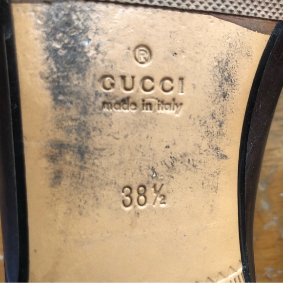 GUCCI Princetown Horsebit Chocolate Brown Leather Mules Slides Size 38.5, 8.5 - Picture 10 of 16